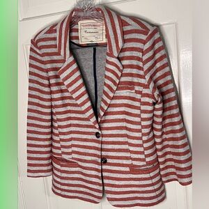 Cartonnier / Anthropologie Red and White Striped Blazer